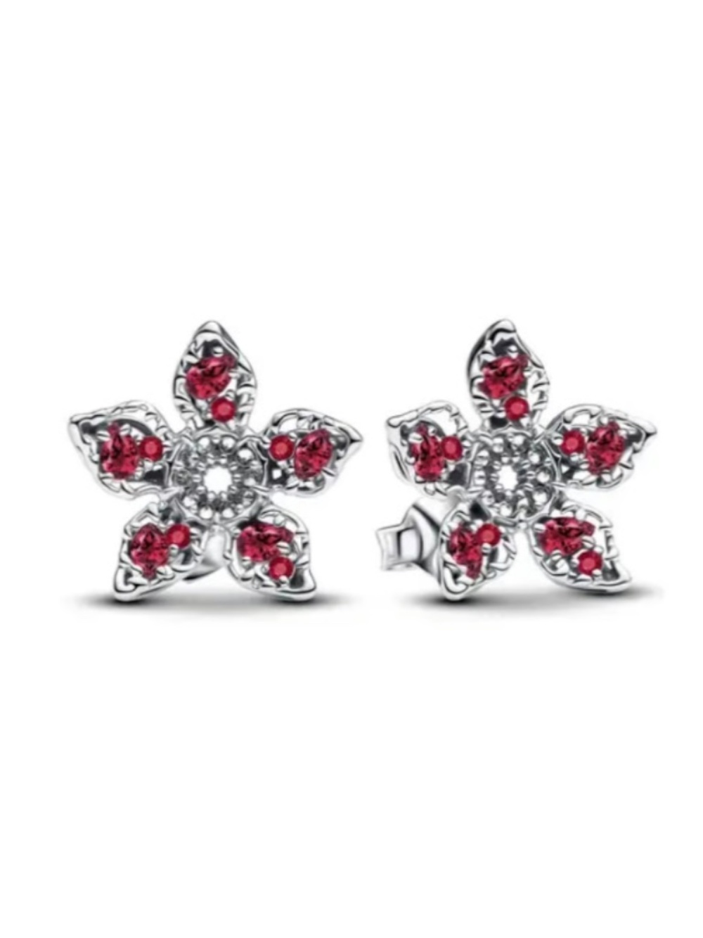Stranger Things Silver Sterling stamp 925 Plumeria Mini Hoops